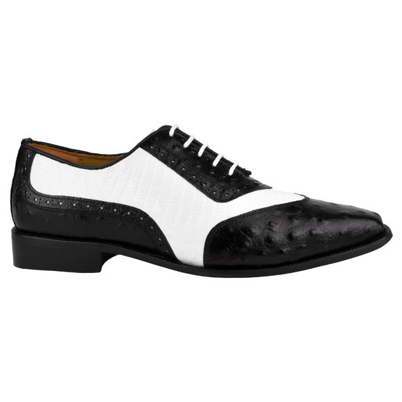 William Genuine Leather Two Tonned Lizard/Ostrich Print Oxford Shoes main image 7